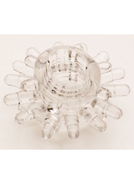 Прозрачное гелевое эрекционное кольцо с шипиками - Toyfa Basic - в Новошахтинске купить с доставкой