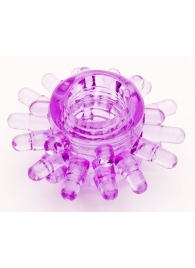 Фиолетовое гелевое эрекционное кольцо с шипиками - Toyfa Basic - в Новошахтинске купить с доставкой