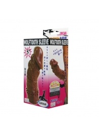 Коричневая насадка на пенис Wolftooth Sleeve - 13 см. - Baile - в Новошахтинске купить с доставкой
