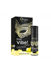 Съедобный жидкий вибратор Dual Vibe! со вкусом лимонного джина с тоником - 15 мл. - ORGIE - купить с доставкой в Новошахтинске