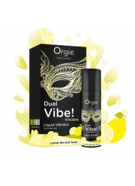 Съедобный жидкий вибратор Dual Vibe! со вкусом лимонного джина с тоником - 15 мл. - ORGIE - купить с доставкой в Новошахтинске