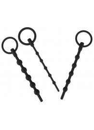 Набор из 3 черных силиконовых уретральных стимуляторов Training Set - Orion - купить с доставкой в Новошахтинске