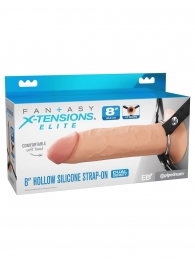 Полый страпон на ремнях 8’’ Hollow Silicone Strap-on - Pipedream - купить с доставкой в Новошахтинске