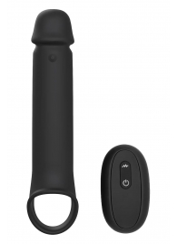 Черная насадка-удлинитель с вибрацией Vibrating Extender With Remote - Dream Toys - в Новошахтинске купить с доставкой