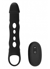 Черная насадка-удлинитель Vibrating Extender With Remote с вибрацией - Dream Toys - в Новошахтинске купить с доставкой