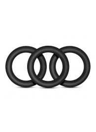 Набор из 3 черных эрекционных колец Black Small Penis Rings - Blush Novelties - в Новошахтинске купить с доставкой