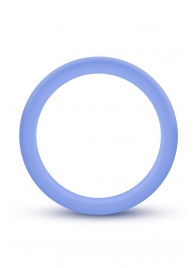 Голубое люминесцентное кольцо Silicone Glo Cock Ring - Blush Novelties - в Новошахтинске купить с доставкой