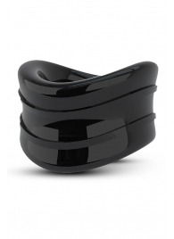 Черное эрекционное кольцо на мошонку Beef Ball Stretcher Snug - Blush Novelties - в Новошахтинске купить с доставкой