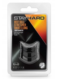 Черное эрекционное кольцо на мошонку Beef Ball Stretcher Snug X Long - Blush Novelties - в Новошахтинске купить с доставкой