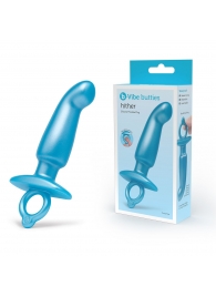 Голубая анальная пробка для массажа простаты Hither Silicone Prostate Plug - 14,3 см. - b-Vibe - в Новошахтинске купить с доставкой