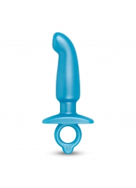 Голубая анальная пробка для массажа простаты Hither Silicone Prostate Plug - 14,3 см. - b-Vibe - в Новошахтинске купить с доставкой