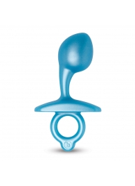 Голубая анальная пробка для массажа простаты Bulb Silicone Prostate Plug - 10,7 см. - b-Vibe - в Новошахтинске купить с доставкой