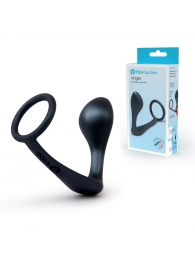 Черное эрекционное кольцо со стимулятором простаты Ringer Cock Ring   Plug - b-Vibe - в Новошахтинске купить с доставкой