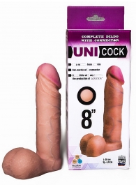 Фаллическая насадка для страпона UNICOCK 8  - 20 см. - LOVETOY (А-Полимер) - купить с доставкой в Новошахтинске