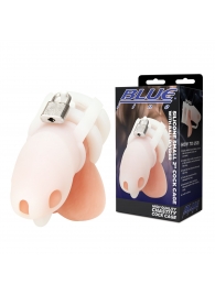 Белая клетка для пениса Silicone Small 2 in Cock Cage With Ball Divider - BlueLine - купить с доставкой в Новошахтинске