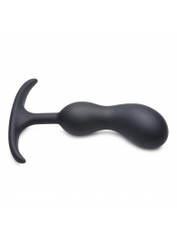 Черный массажер простаты с утяжелителями Premium Silicone Weighted Prostate Plug Medium - 16,3 см. - XR Brands - в Новошахтинске купить с доставкой