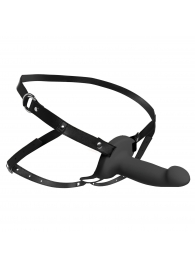 Черный полый страпон с вибрацией 2’’ Erection 28X Smooth Vibrating Silicone Penis Sheath - XR Brands - купить с доставкой в Новошахтинске