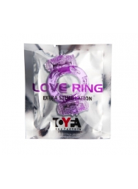 Фиолетовое виброкольцо с двумя вибропульками - Toyfa Basic - в Новошахтинске купить с доставкой