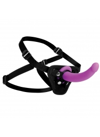 Лиловый поясной страпон Navigator Silicone G-Spot Dildo with Harness - 17,8 см. - XR Brands - купить с доставкой в Новошахтинске
