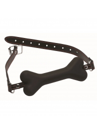 Черный кляп в форме косточки Hound Adjustable Dog Bone Gag - XR Brands - купить с доставкой в Новошахтинске