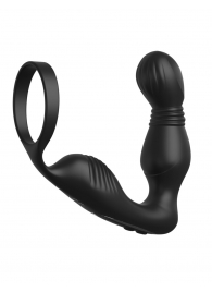 Черный вибростимулятор простаты с эрекционным кольцом Ass-Gasm Pro P-Spot Milker - Pipedream - в Новошахтинске купить с доставкой