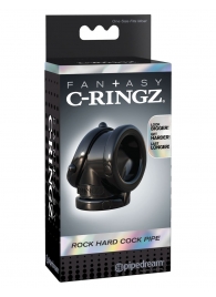 Черное эрекционное кольцо Rock Hard Cock Pipe - Pipedream - в Новошахтинске купить с доставкой