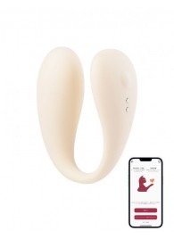 Бежевый вибратор для ношения Carla с управлением через приложение - BeYourLover