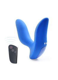 Синий вибромассажер простаты 3,5’’ Remote Control Curve P-spot Massager - 12 см. - Erokay - в Новошахтинске купить с доставкой