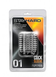 Прозрачная насадка с шипами STAY HARD COCK SLEEVE 01 CLEAR - Blush Novelties - в Новошахтинске купить с доставкой