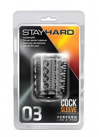 Прозрачная насадка с шипами и шишечками STAY HARD COCK SLEEVE 03 CLEAR - Blush Novelties - в Новошахтинске купить с доставкой