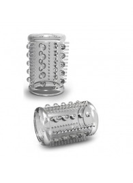 Прозрачная насадка с шипами и шишечками STAY HARD COCK SLEEVE 03 CLEAR - Blush Novelties - в Новошахтинске купить с доставкой