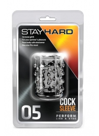 Прозрачная насадка с капельками STAY HARD COCK SLEEVE 05 CLEAR - Blush Novelties - в Новошахтинске купить с доставкой