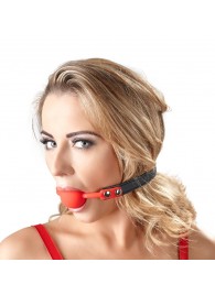 Силиконовый кляп-шар на чёрных ремешках Red Gag silicone - Orion - купить с доставкой в Новошахтинске