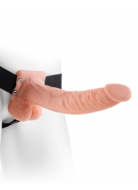 Полый страпон телесного цвета Hollow Strap-On with Balls - 24 см. - Pipedream - купить с доставкой в Новошахтинске