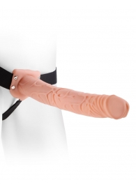Фаллопротез телесного цвета Hollow Strap-On - 29 см. - Pipedream - купить с доставкой в Новошахтинске