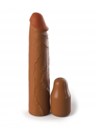 Коричневая насадка на член 2  Silicone X-tension - 20,3 см. - Pipedream - в Новошахтинске купить с доставкой
