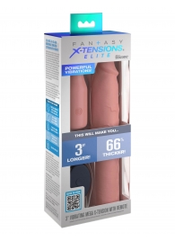 Телесная вибронасадка на член 3  Vibrating Mega X-tension with Remote - 22,9 см. - Pipedream - в Новошахтинске купить с доставкой