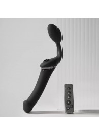 Черный безремневой вибрострапон Strap-On-Me Multi Orgasm Size XL - Strap-on-me - купить с доставкой в Новошахтинске