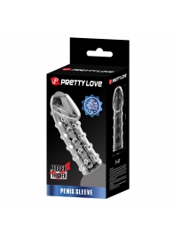 Прозрачная открытая насадка на пенис с бугорками - 19,8 см. - Baile - в Новошахтинске купить с доставкой