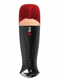 Телесный мастурбатор-вагина в черной колбе с вибрацией Fuck-O-Matic Pro XL - Pipedream - в Новошахтинске купить с доставкой