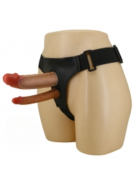 Темно-бежевый фаллопротез для двойного проникновения - 17,5 см. - Baile - купить с доставкой в Новошахтинске