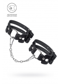 Черные кожаные оковы из двух ремешков - Pecado - купить с доставкой в Новошахтинске