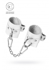 Белые мягкие кожаные наручники с люверсами - Pecado - купить с доставкой в Новошахтинске