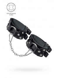 Черные кожаные оковы с двумя ремешками - Pecado - купить с доставкой в Новошахтинске