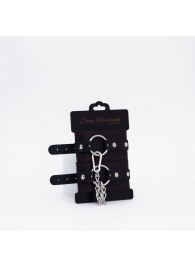 Черно-красные кожаные оковы - Crazy Handmade - купить с доставкой в Новошахтинске