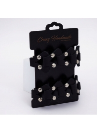 Черные кожаные наручники из звеньев - Crazy Handmade - купить с доставкой в Новошахтинске