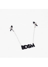 Зажимы на соски с кожаной подвеской BDSM - Crazy Handmade - купить с доставкой в Новошахтинске