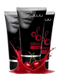 Набор из 3 съедобных лубрикантов JUJU со вкусом вишни - JuJu - купить с доставкой в Новошахтинске