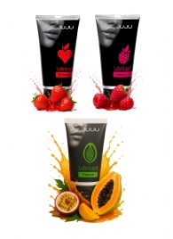 Набор из 3 съедобных лубрикантов JUJU (клубника, малина, тропические фрукты) - JuJu - купить с доставкой в Новошахтинске