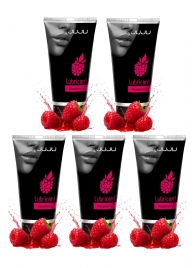 Набор из 5 съедобных лубрикантов JUJU со вкусом малины - JuJu - купить с доставкой в Новошахтинске